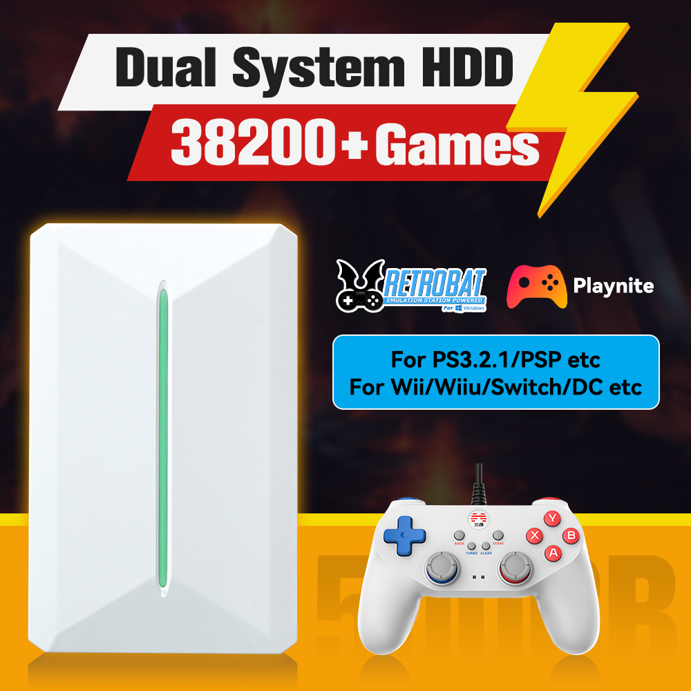 Gaming Console Chinese - Retrobat&Playnite Sistemi HDD Retro Oyun Konsolu