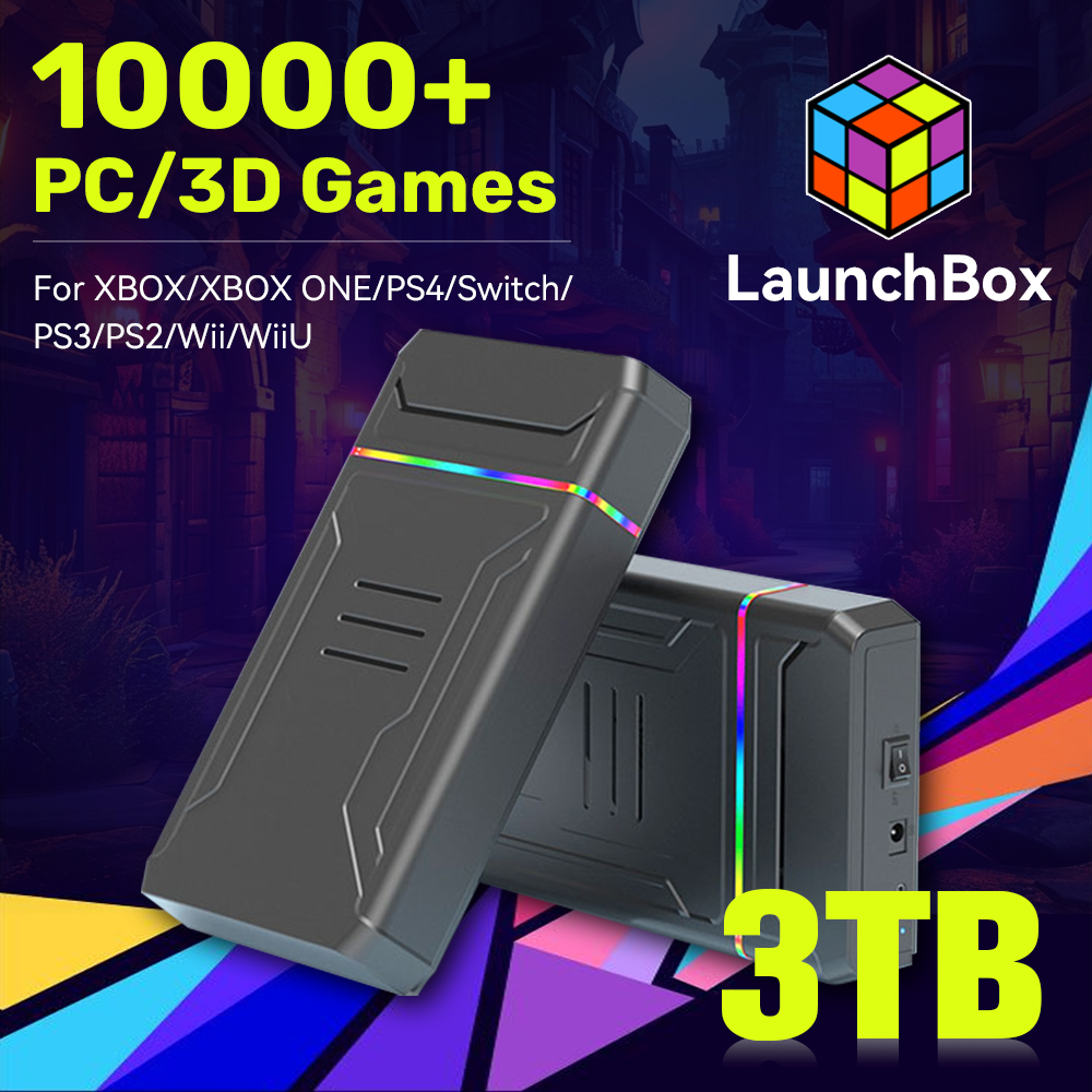 Gaming Console Chinese - JMachen Launchbox XBOX/PS4/Switch/PS3/PS2/PS1/Wii/WiiU için 3TB Oyun